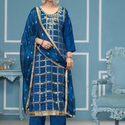 Maroosh Bandhani Printed Beads And Stones Unstitched Dress Material-image-2