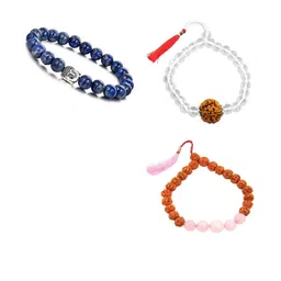 Divine souvenirs Unisex Set Of 3 Artificial Beaded Elasticated Bracelets-15