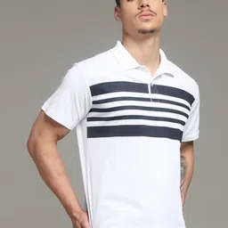 Nins Moda Men Striped Printed Polo Collar Regular Fit Cotton T-shirt-picture-17
