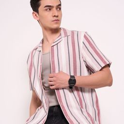 People Men Multi Stripes Opaque Casual Shirt-image-35