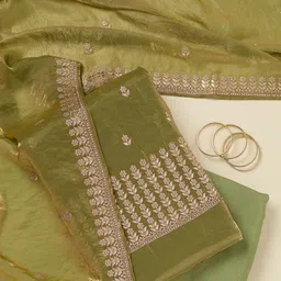 Koskii Floral Embroidered Gotapatti Unstitched Dress Material-picture-13