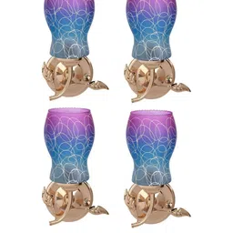 Somil Premium Designer Glass Wall / Night Lamp Elegant & Stylish Dcor Accent for Modern Interiors, color- Pink, Firozi, White, Size:- 22.5 X 20.5 X 32 CM-image-31