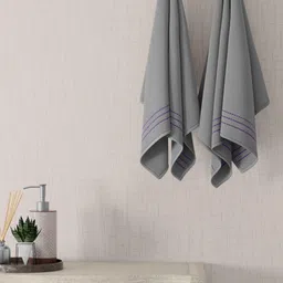 home expressions Grey 2 Pieces Cotton 380 GSM Towel Sets-picture-30