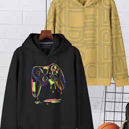HELLCAT Boys Pack of 2 Printed Hooded Sweatshirt-image-92