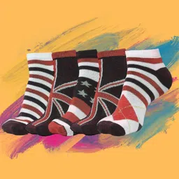 MJE Men Pack Of 5 Patterned Ankle Length Socks-image-92