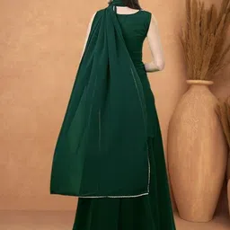 PARROT CREATION Polka Dot Printed Gotta Patti Round Neck Kurti With Sharara & Dupatta image 4