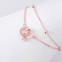 SWASHAA Women Cubic Zirconia Rose Gold-Plated Wraparound Bracelet-image-17