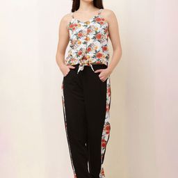 Mast & Harbour Women Floral Print Shoulder Straps Cotton Top-image-64
