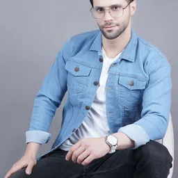LINARIA Men Spread Collar Solid Casual Denim Jacket-picture-18