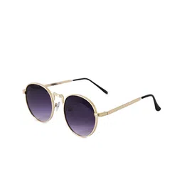 HASHTAG EYEWEAR Unisex Round Sunglasses with UV Protected Lens GG-2403-Gold & Grey-2804-5