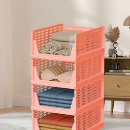 RUBOXA Pink Set of 4 Regular Multi-Utility Organisers-8