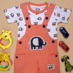 V-Mart Infant Boys Printed Dungaree With T-Shirt-picture-27