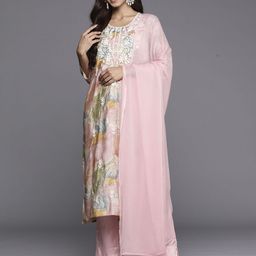 Indo Era Women Floral Embroidered Kurta with Palazzos & Dupatta-image-20