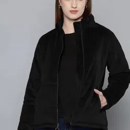 BAESD Women Mock Collar Solid Casual Lightweight Padded Jacket-image-70