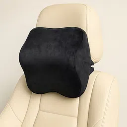 Aura Black Memory Foam Filled Polycotton Travel Pillow-1
