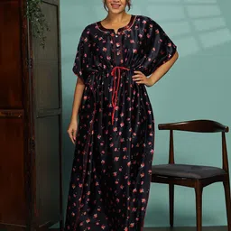 9shines Label Printed Maxi Nightdress-image-72