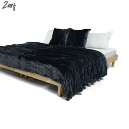 Zarf Charcoal Microfiber AC Room 300 GSM Double Bed Blanket-7