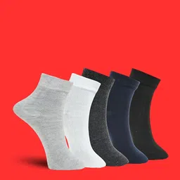 MJE Unisex Pack Of 5 Comfortable Ankle-Length Socks-picture-34
