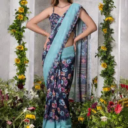 BAESD Floral Printed Pure Silk Banarasi Saree-image-37