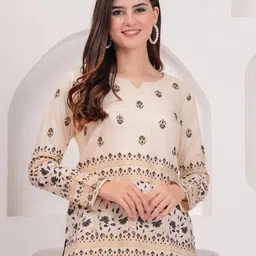 SHOOLIN Women Ethnic Motifs Printed Kurti-picture-42