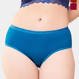Trylo Pack Of 3 Cotton Mid-Rise Assorted Hipster Briefs RIZA KOMAL PANTY-ASSORTED COLOURS--image-34