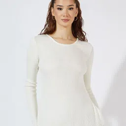 Styli Women Round Neck Ribbed Fitted Regular Length Sweater-image-91