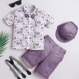 FOURFOLDS Boys Geometric Printed Shirt with Shorts-image-14