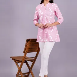 HIGHLIGHT FASHION EXPORT Floral Print Mandarin Collar Top-image-16