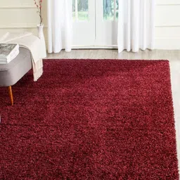 CARPETIFY Maroon Shaggy Anti-Skid Carpet-picture-13