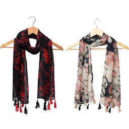 StoleVilla Multicoloured Floral Chiffon Stoles-image-49