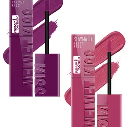 Ramp Walk Velvet Kiss Set of 2 Waterproof Liquid Lipstick - 3.5 g Each - Wine & Nude Pink-image-30