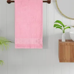 home expressions Pink Floral Printed Cotton 470 GSM Bath Towel-picture-3