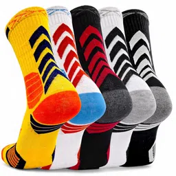 Sockscarving Men Pack Of 5 Patterned Cotton Calf Length Socks-5