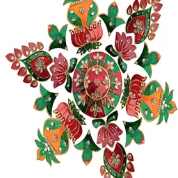 Kala Samarpan Red & Green Meenakari Rangoli Centerpiece-image-39