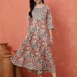 Anouk Women Floral Print Fit & Flare Midi Dress-image-23
