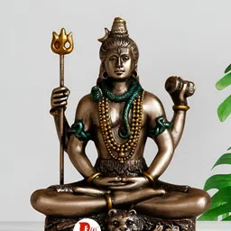 DARIDRA BHANJAN Brown Religious Idol Showpiece-40