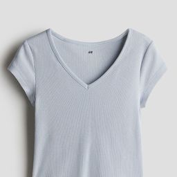H&M Ribbed Cotton Jersey Top-image-56