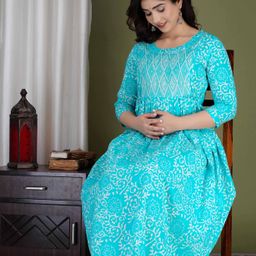 MURLI KURTI Printed Cotton Anarkali Maternity Dress-picture-35