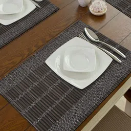 HOKIPO Set Of 6 Brown & White Textured Table Placemats image 5