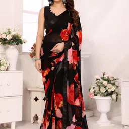 V3 FASHION STUDIO Ethnic Motifs Poly Georgette Saree-picture-12