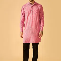 AKS Men Checked Kurta-picture-13