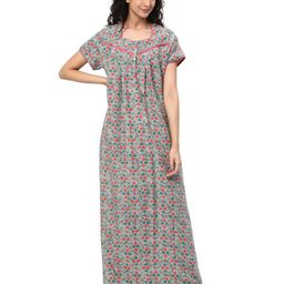 KOVIRA Women Printed Maxi Nightdress-image-53