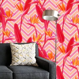 ArtzFolio Printed UV-Resistant Anti-Bacterial Bird Of Paradise Tropical Crane Flower Peel & Stick Wallpaper-picture-58