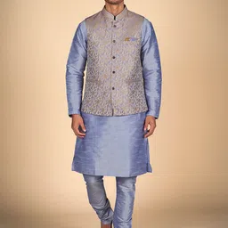 Dulha Ghar Men Regular Pure Silk Kurta with Pyjamas-picture-38