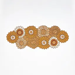 Exotic India Handmade Floral Design Beaded Work Table Runner-34