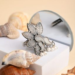 Anvik Silver-Plated Beaded Finger Ring-40