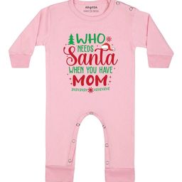 Arvesa Who Needs Santa When You Have Mom Printed Bodysuit-picture-36