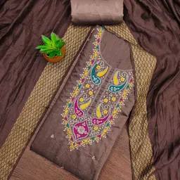 Panzora Paisley Embroidered Sequinned Unstitched Dress Material-image-39