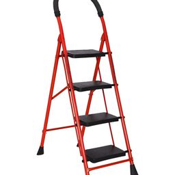 Parasnath Red & Black 4-Step Foldable Anti-Slip StepLadder-30