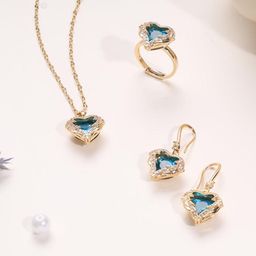 Estailo fashion Gold-Plated Cubic Zirconia Studded Jewellery Set-image-74